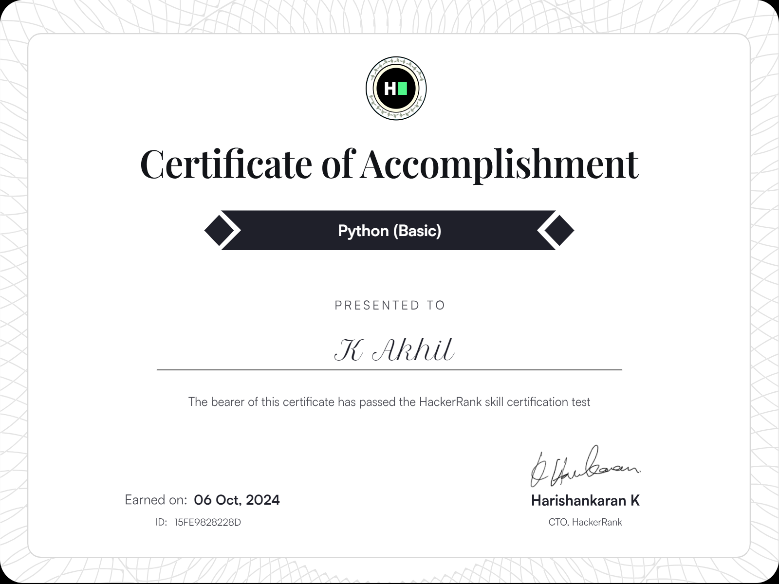 Python (Basic) Certificate